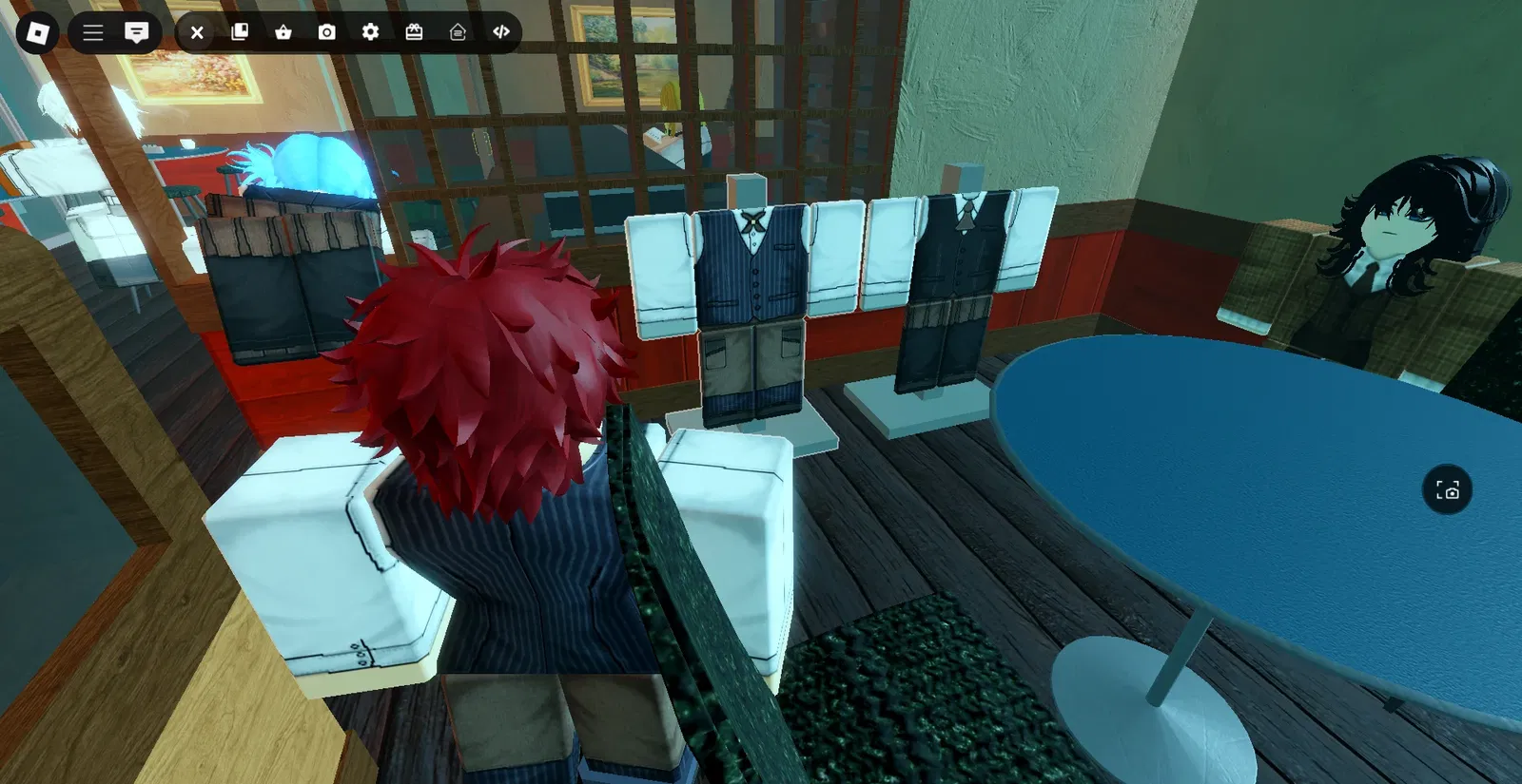 Player standing next to anteiku clothes in anteiku in ghoul://Re