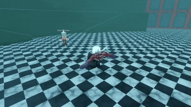 Player performing Eto v2 Clawing Pounce attack in ghoul://Re