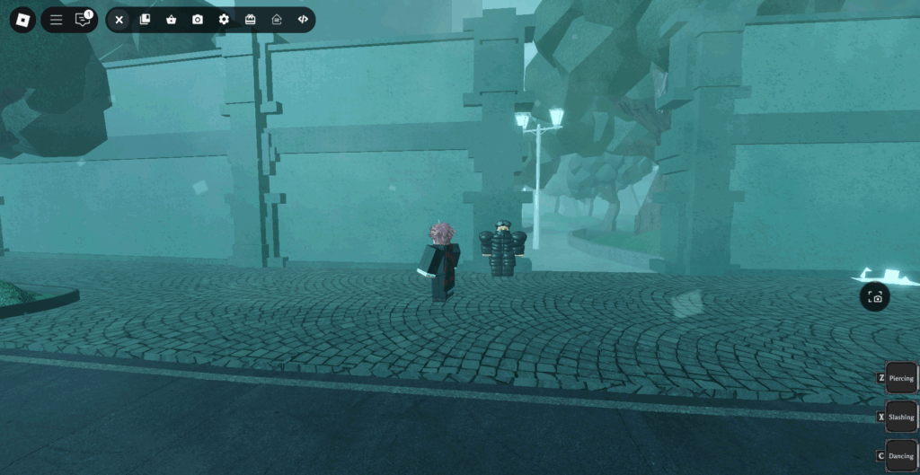 Player standing in front of Fabi Ichine NPC in front of CCG Base in Ghoul://Re