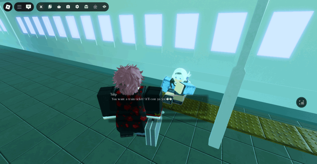 Player buying fast travel ticket from Tulip NPC in Fast Travel are in Ghoul://Re