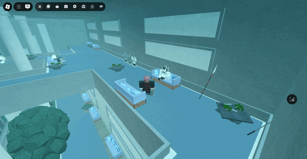 Player standing in front of Investigator Asahi NPC in CCG Base in Ghoul://Re