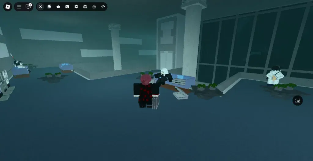 Player on the upper floor of the main floor of the CCG Base in Ghoul://Re