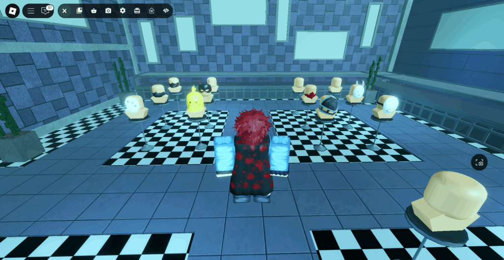 Player looking at masks in Art Studio in Ghoul://Re