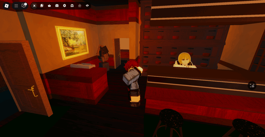 Player drinking coffee in Anteiku cafe Ghoul://Re