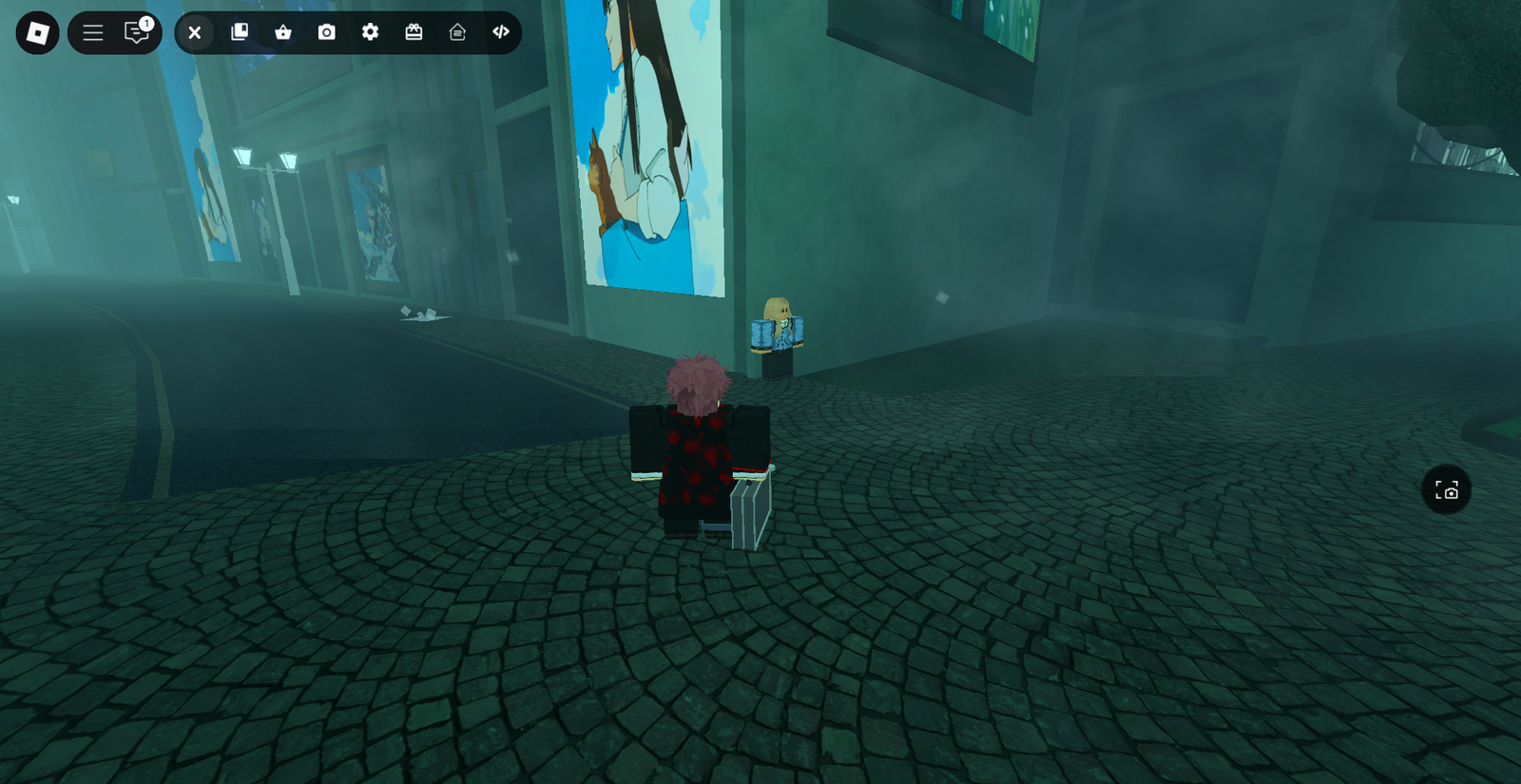 Player standing in front of the Raid boss NPC in Ghoul://Re