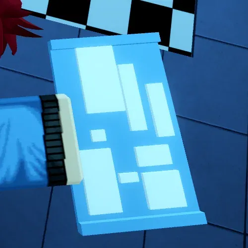 Player holding blueprint in Ghoul://Re