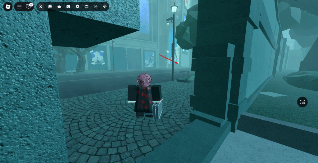 Player outside the CCG Base entrance looking towards the Raid Boss NPC in Ghoul://Re