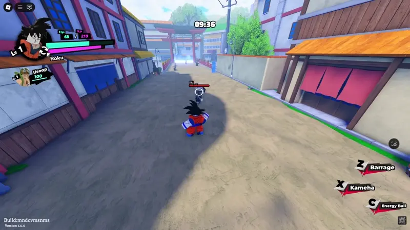 Player performing Roku's Basic attack in Anime Saga