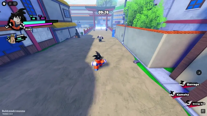 Player performing Roku's Kameha attack in Anime Saga