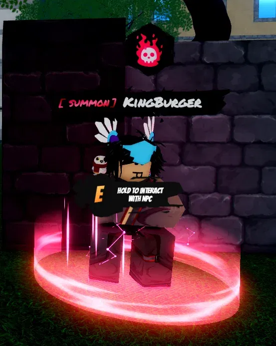 kingburger summon NPC in universal-piece