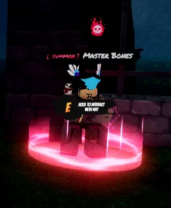 master bones summon NPC in universal piece
