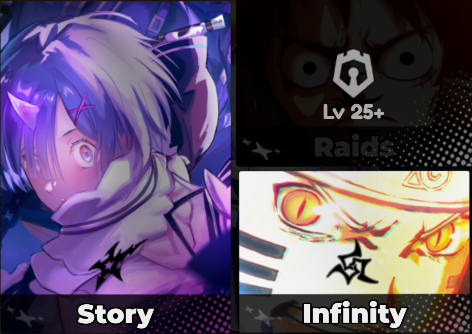 player interacting with play menu in anime saga