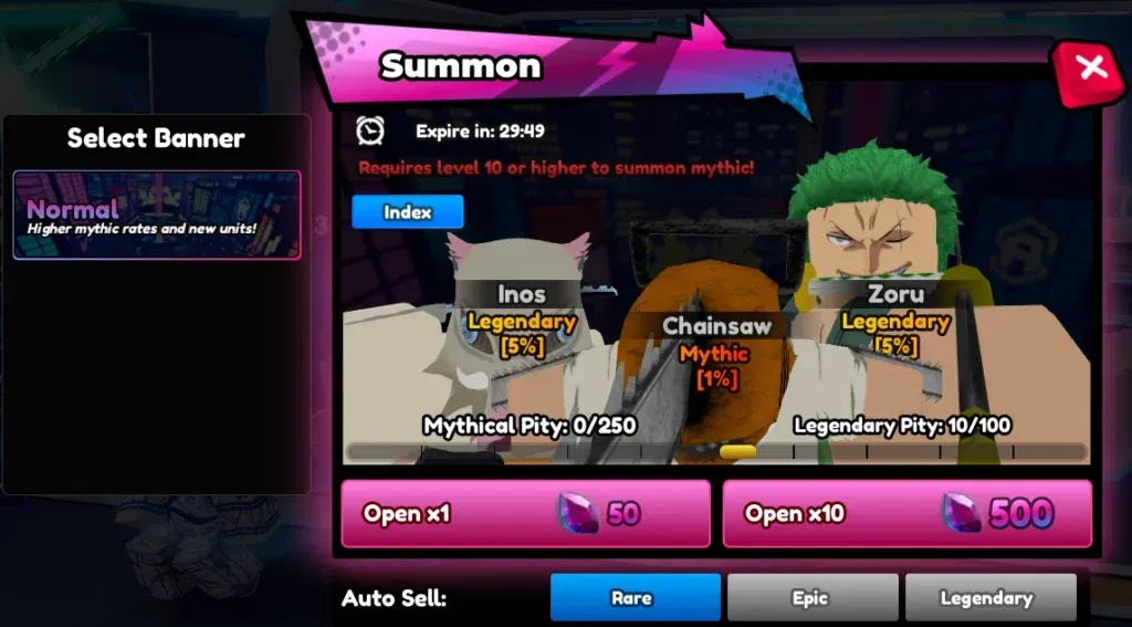 summon banner in anime saga