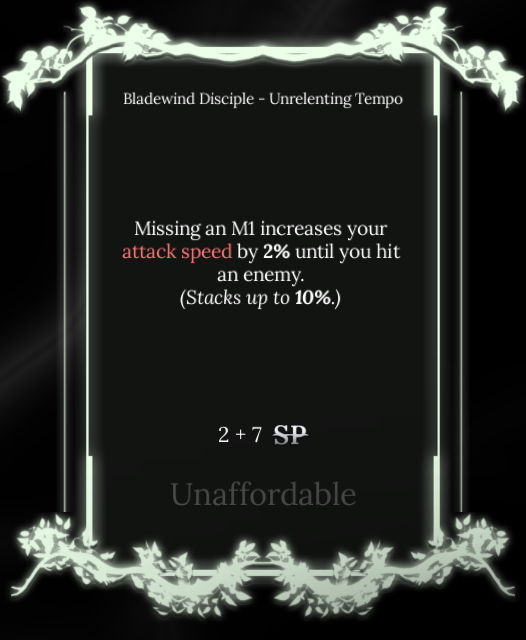 unrelenting tempo soul tree in absolvement