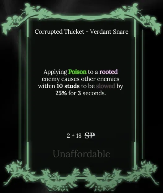 verdant snare node in soul tree absolvement