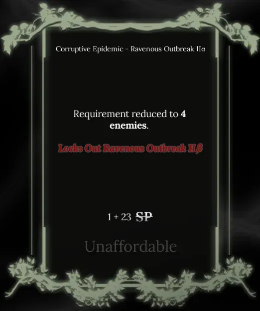 ravenous outbreak II alpha node in soul tree absolvement