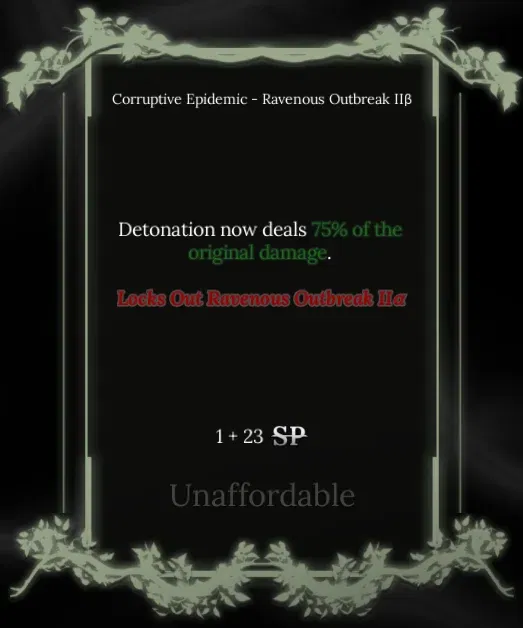ravenous outbreak II Beta node in soul tree absolvement
