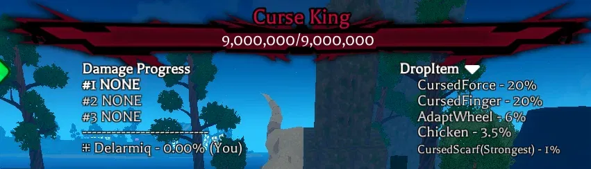 curse king hp bar in universal piece