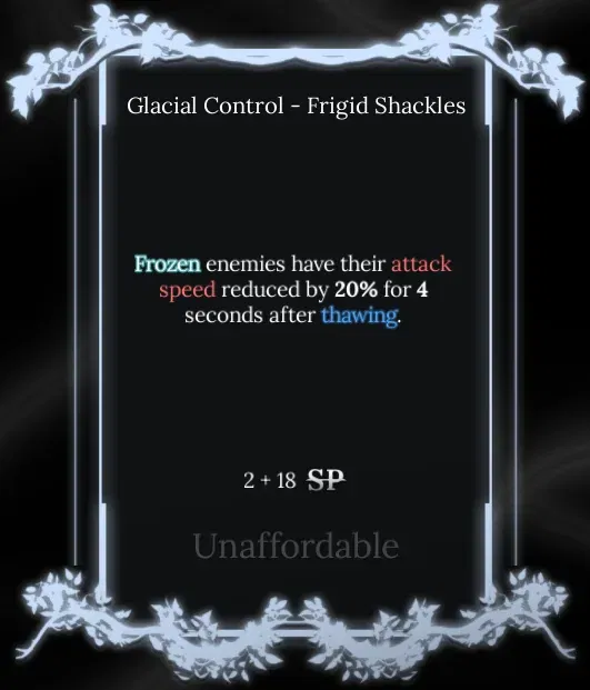 frigid shackles node in soul tree absolvement