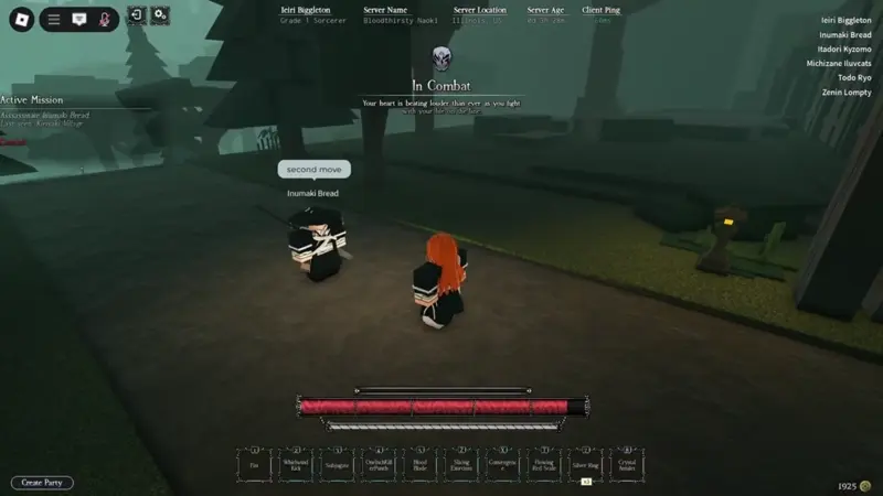 player performing ice meteor attack in Heian