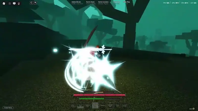 player performing the onslaught attack from sword saint in heian