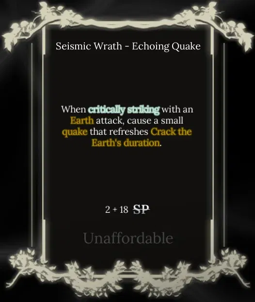 echoing quake node in soul tree absolvement