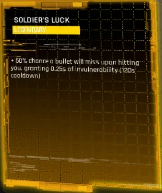 soldier's luck legendary talent in hekmatyar