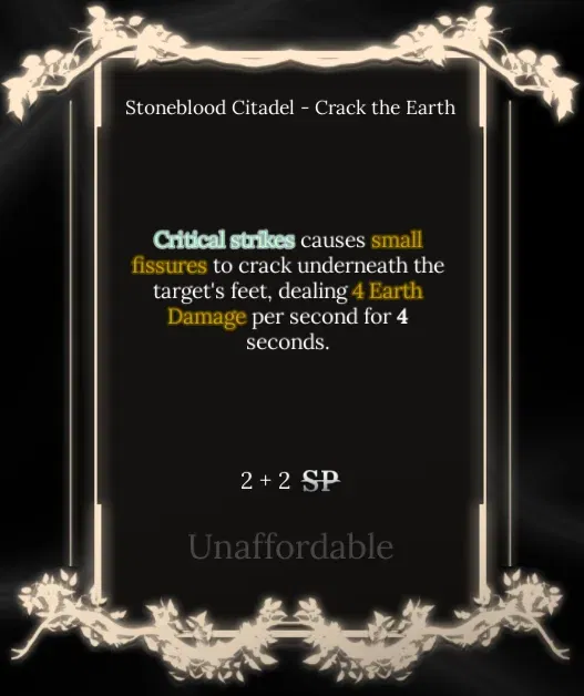 crack the earth node in soul tree absolvement