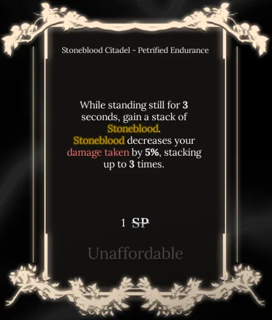 petrified endurance node in soul tree absolvement