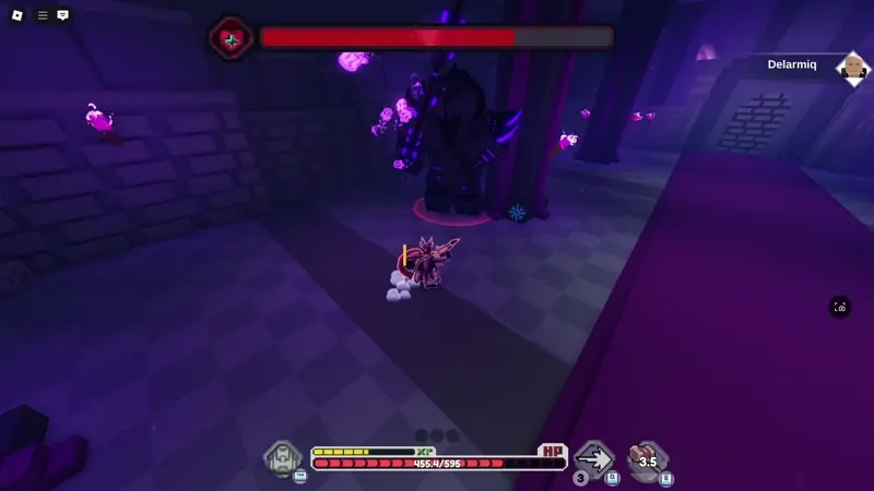 The kingslayer performing the sword slam attack in pixel blade