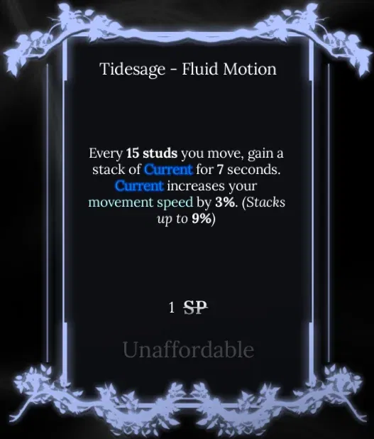 tidesage fluid motion node in soul tree absolvement