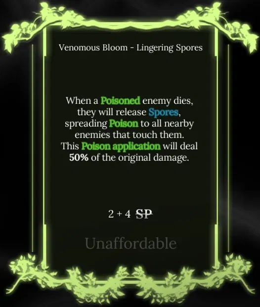 lingering spores  node in soul tree absolvement