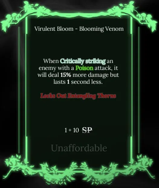 blooming venom node in soul tree absolvement