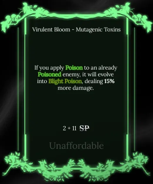 mutagenic toxins  node in soul tree absolvement