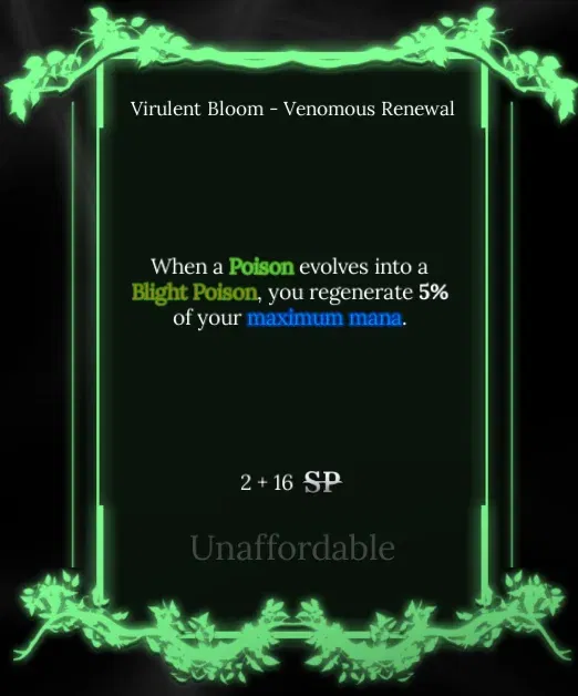 venomous renewal  node in soul tree absolvement