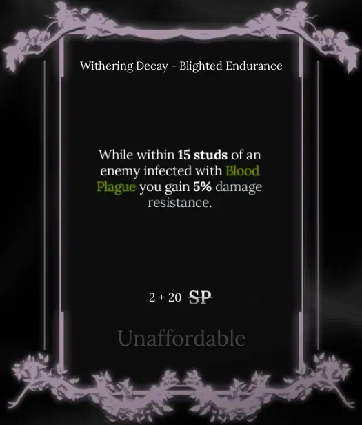 blighted endurance node in soul tree absolvement
