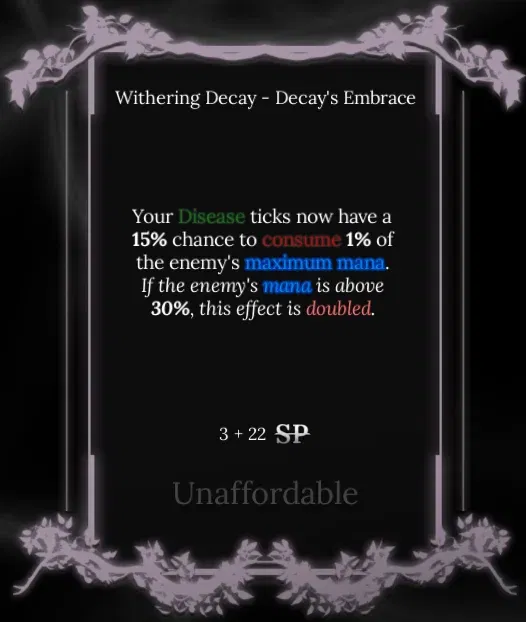 decay's embrace node in soul tree absolvement