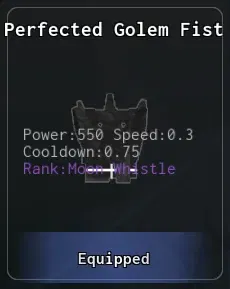 perfected golem fist in abyss miner