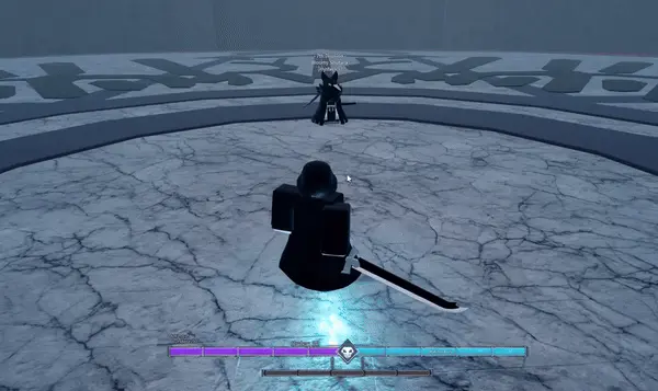 player performing bach critical attack in type soul